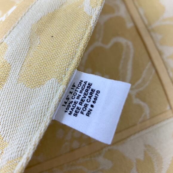 Anthropologie At Home Set Of 4 Placemats Golden Floral Print 14.5" X 19" NEW - Picture 5 of 6